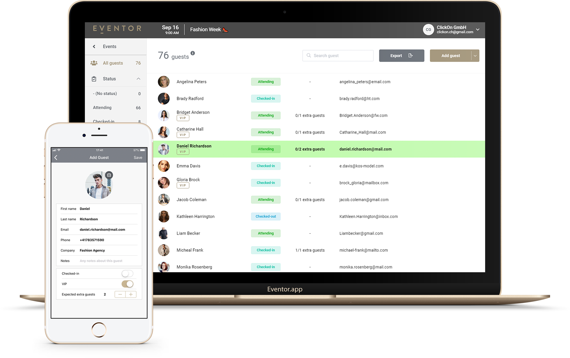 Real-time sync on Eventor.app